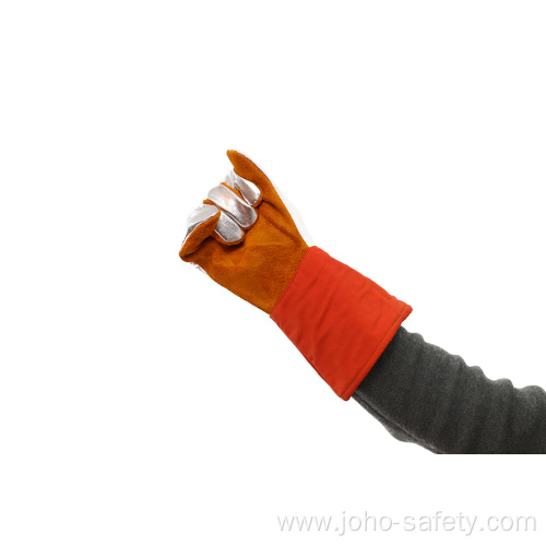 cow grain leather kevlar lining fire fighting gloves